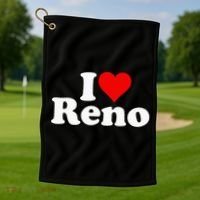 I Love Heart Reno Nevada Nv Golf Towel thumb 1