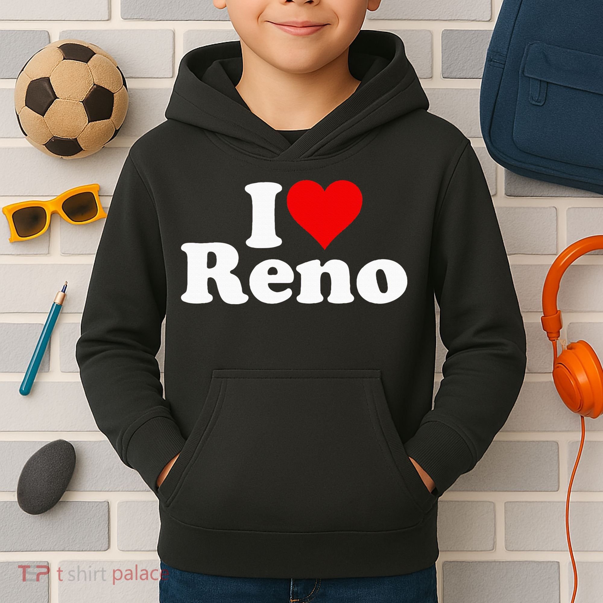 I Love Heart Reno Nevada Nv Kids Hoodie