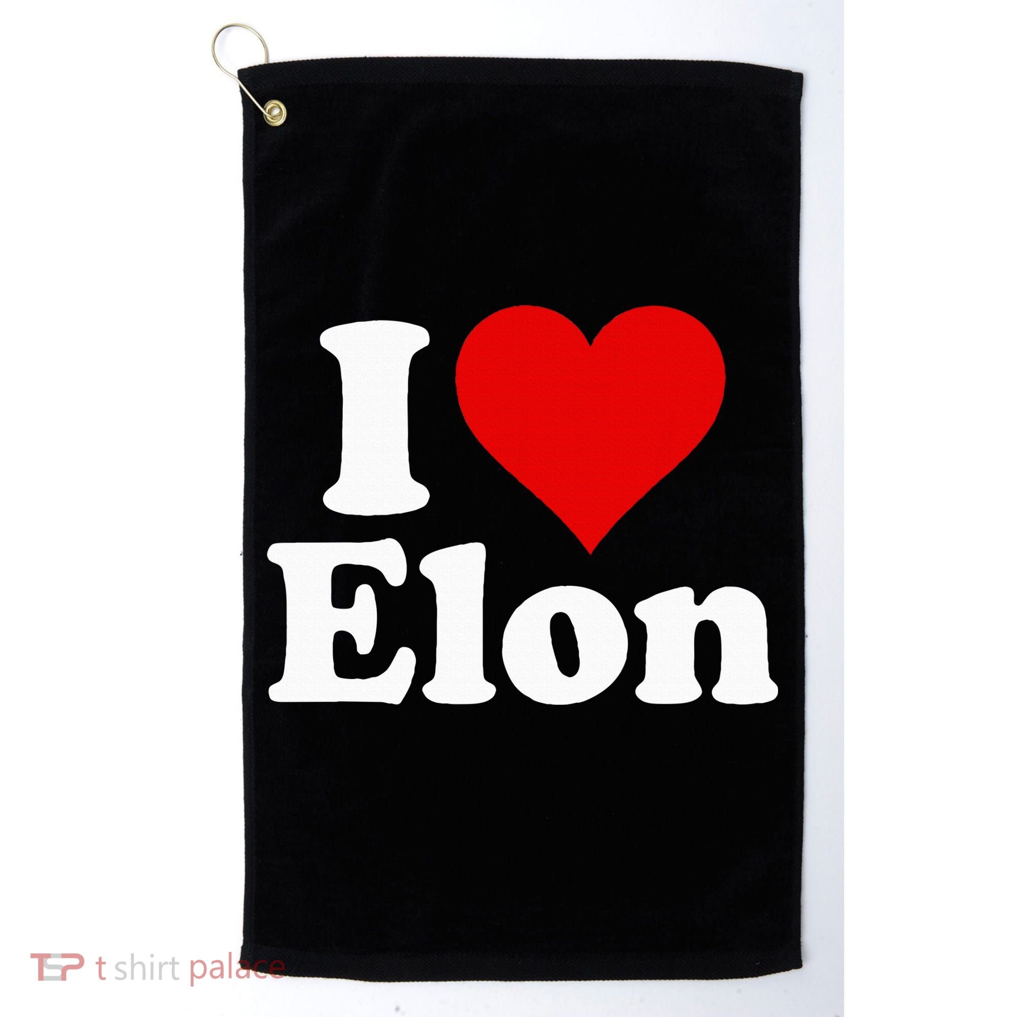 I Love Heart Elon North Carolina Golf Towel