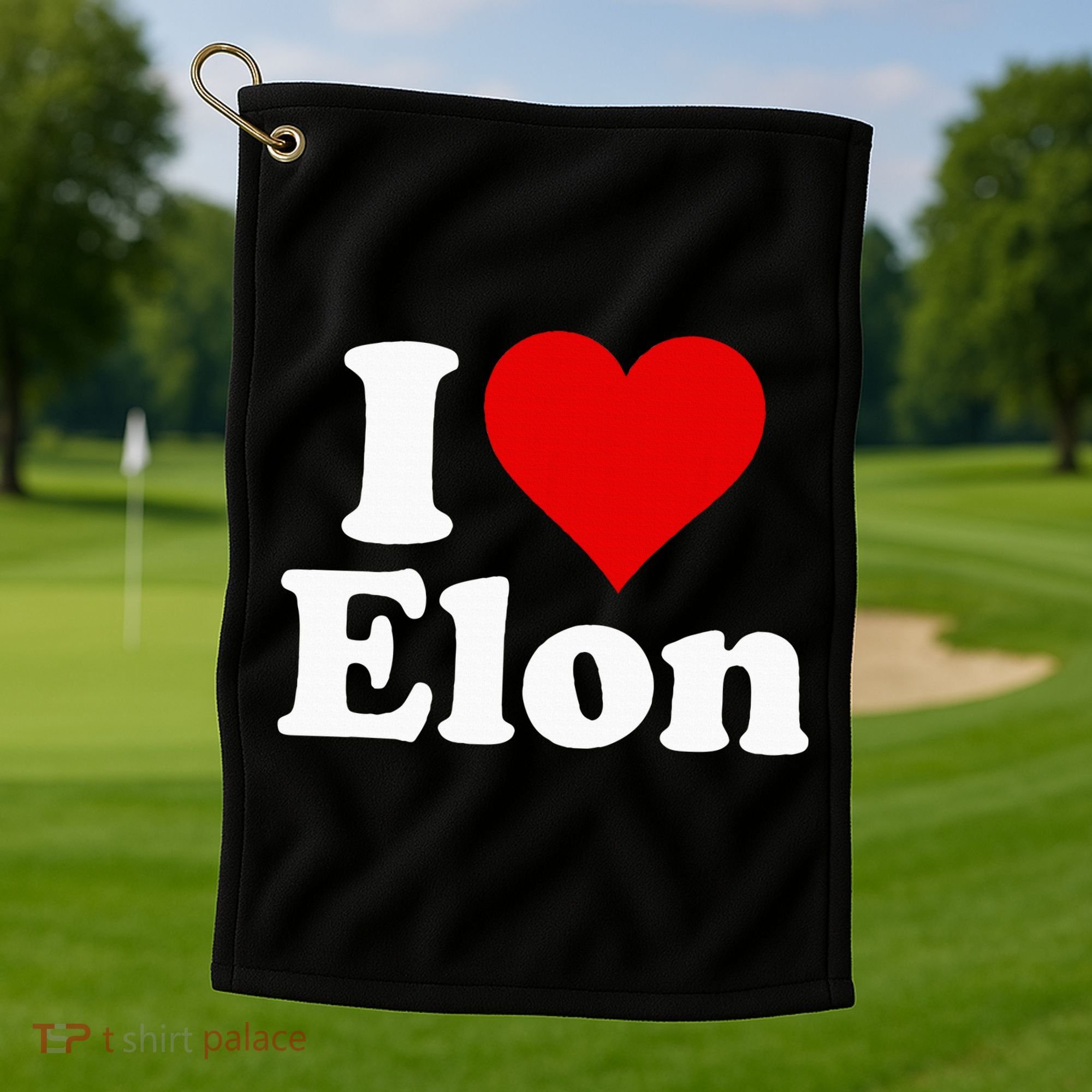 I Love Heart Elon North Carolina Golf Towel