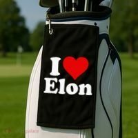 I Love Heart Elon North Carolina Golf Towel thumb 2