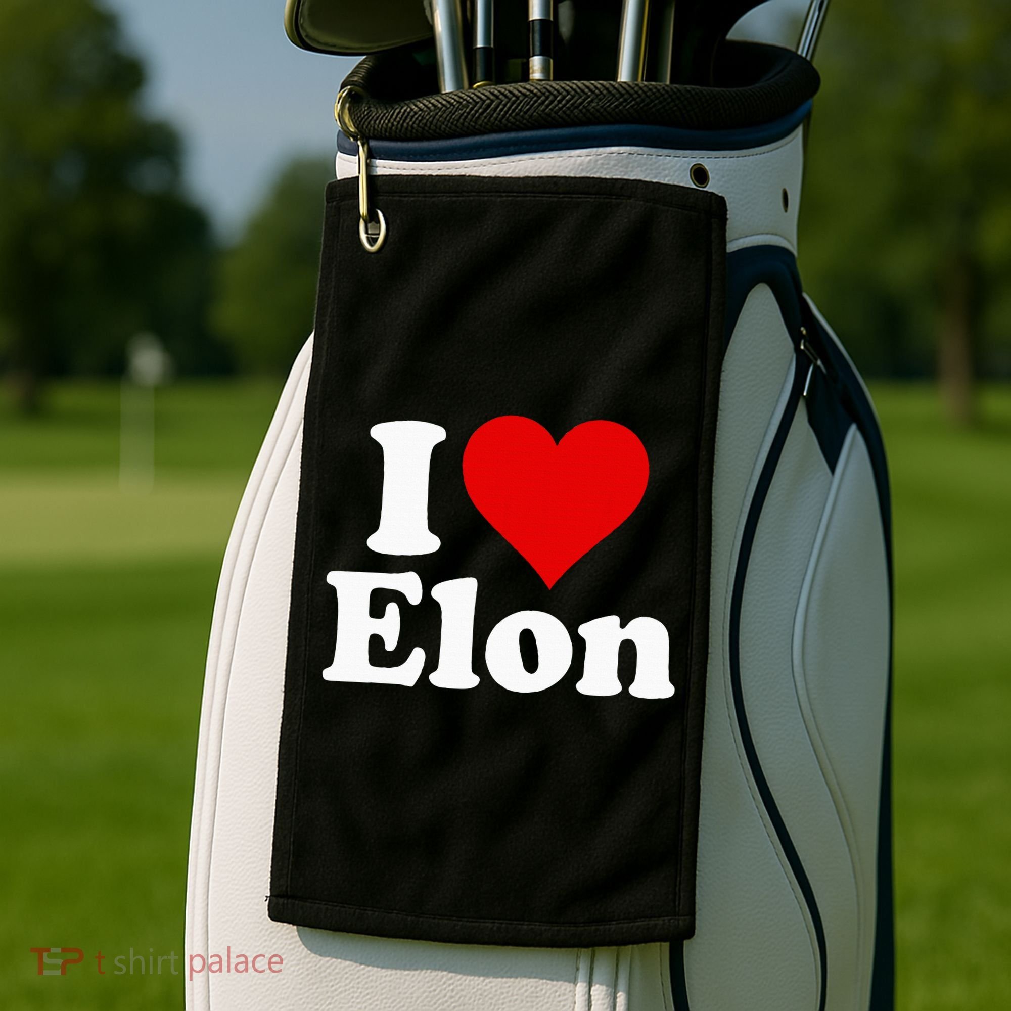 I Love Heart Elon North Carolina Golf Towel