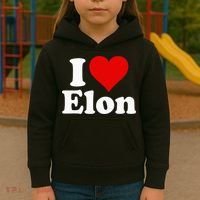 I Love Heart Elon North Carolina Kids Hoodie thumb 3
