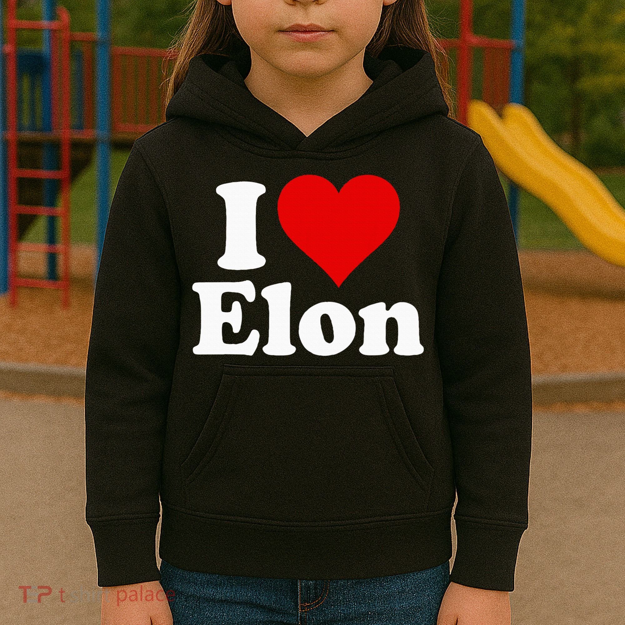 I Love Heart Elon North Carolina Kids Hoodie
