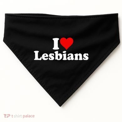 I Love Heart Lesbians USA-Made Doggie Bandana