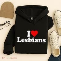 I Love Heart Lesbians Hoodie thumb 4
