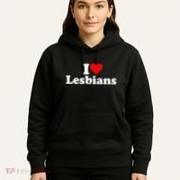 I Love Heart Lesbians Hoodie thumb 5
