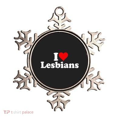 I Love Heart Lesbians Ornament