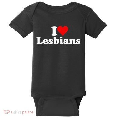 I Love Heart Lesbians Baby Bodysuit