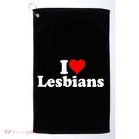 I Love Heart Lesbians Golf Towel thumb 0
