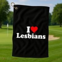 I Love Heart Lesbians Golf Towel thumb 1