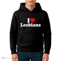 I Love Heart Lesbians Kids Hoodie thumb 4