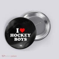 I Love Hockey B.O.Y.S Button thumb 0