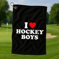 I Love Hockey B.O.Y.S Golf Towel thumb 1