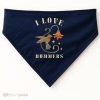 I Love Hummers Awesome Hummingbird Lover USA-Made Doggie Bandana thumb 0
