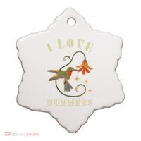 I Love Hummers Awesome Hummingbird Lover Ceramic Ornament thumb 0