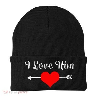 I Love Him For Couples Matching Sets Beanie