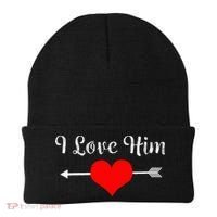 I Love Him For Couples Matching Sets Beanie thumb 0
