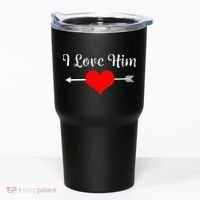 I Love Him For Couples Matching Sets Tumbler thumb 0