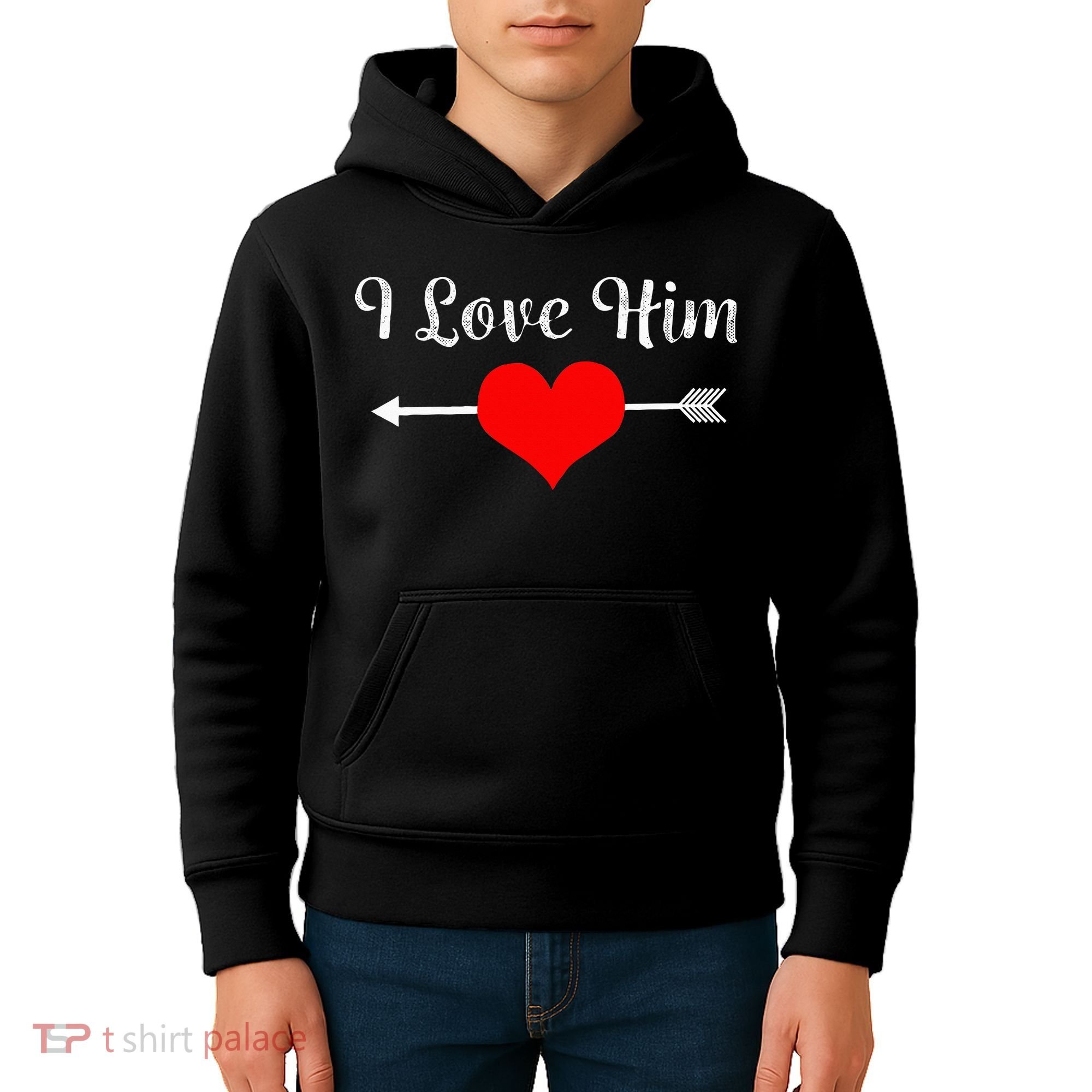 I Love Him For Couples Matching Sets Kids Hoodie