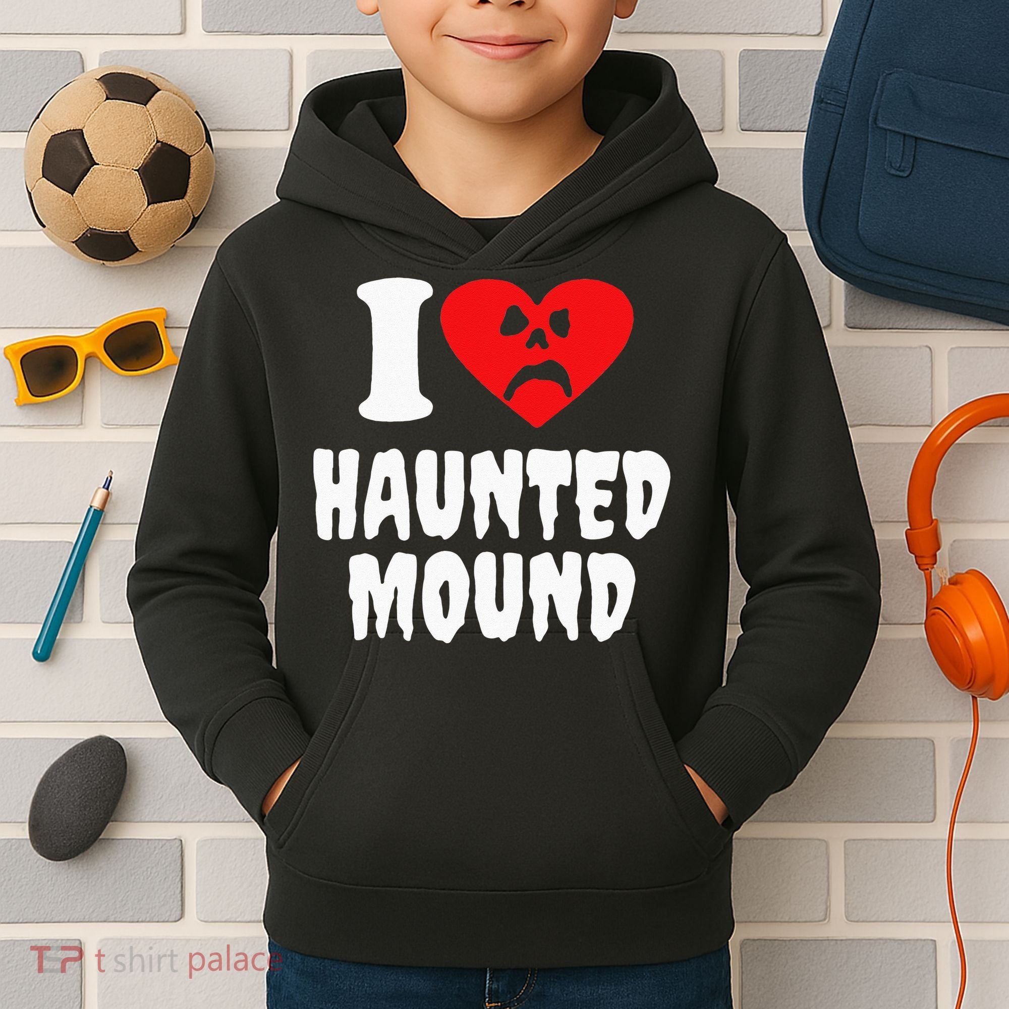 I Love Haunted Mound Kids Hoodie