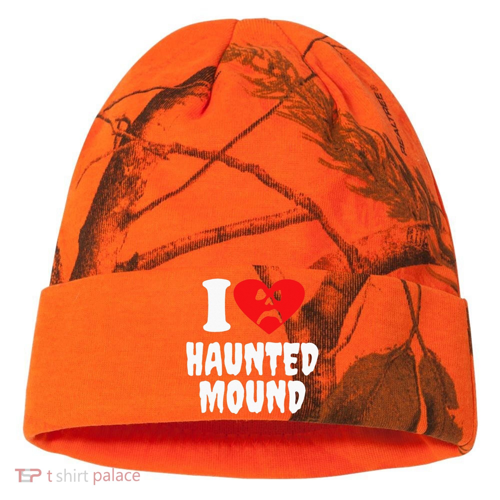 I Love Haunted Mound Kati Licensed 12" Camo Cuffed Beanie