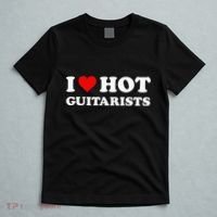 I Love Hot Guitarists Funny Electric Acoustic Guitar Players T-Shirt thumb 5