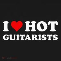 I Love Hot Guitarists Funny Electric Acoustic Guitar Players T-Shirt thumb 7