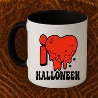 I Love Halloween Creepy Heart Coffee Mug thumb 2