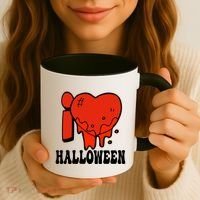 I Love Halloween Creepy Heart Coffee Mug thumb 3