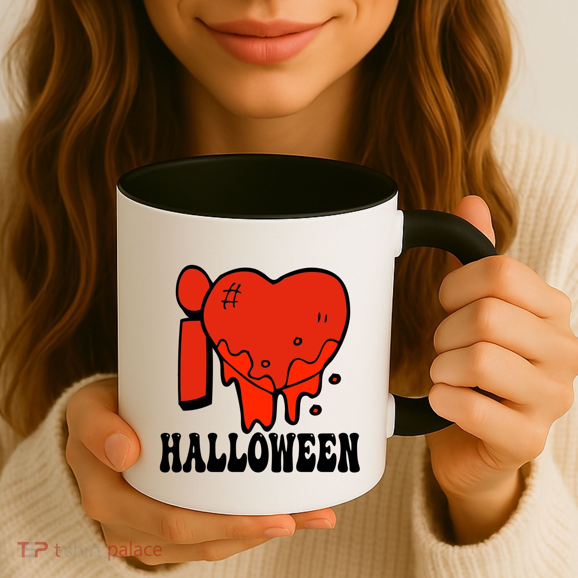 I Love Halloween Creepy Heart Coffee Mug