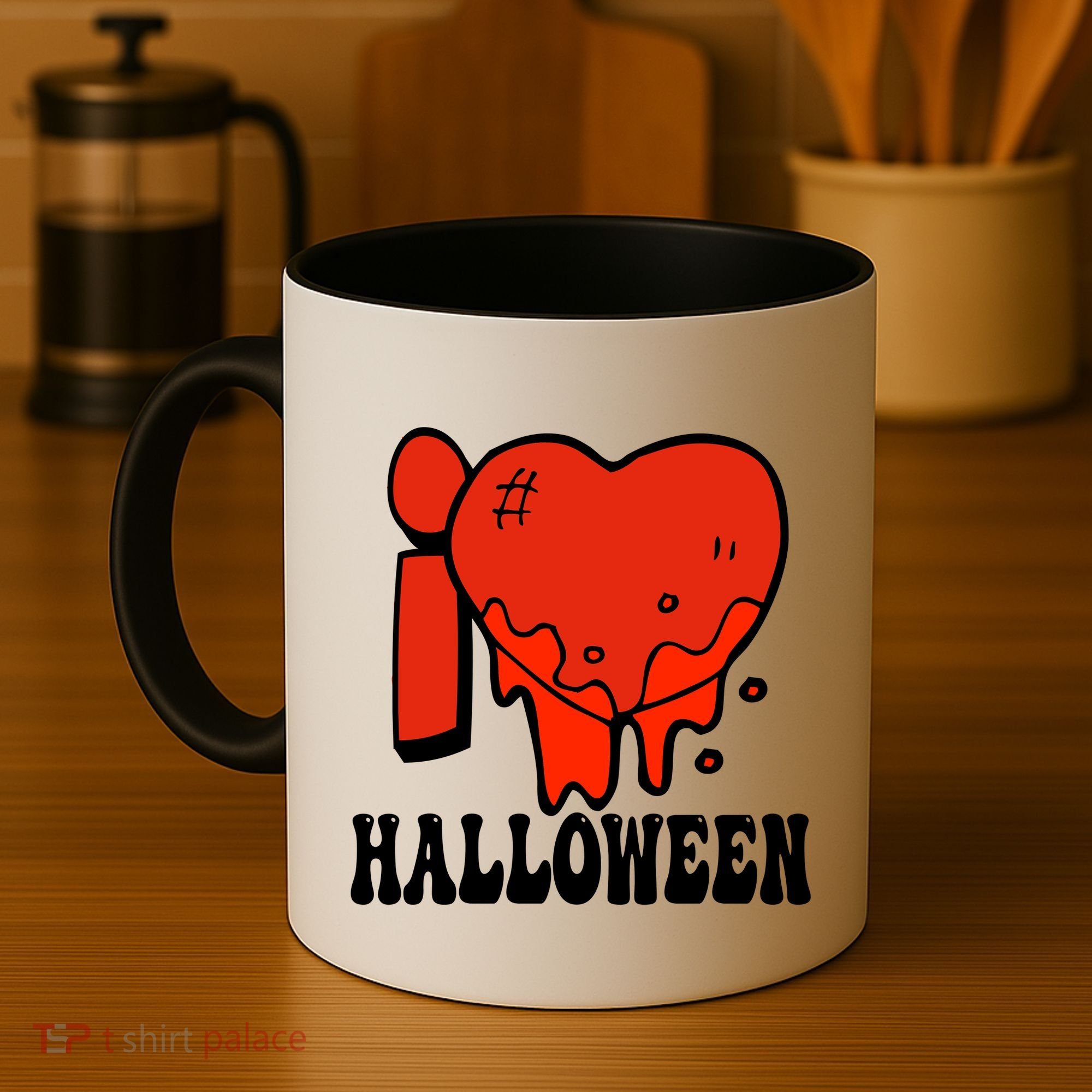 I Love Halloween Creepy Heart Coffee Mug