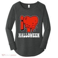 I Love Halloween Creepy Heart Women's Perfect Tri Tunic Long Sleeve Shirt thumb 0