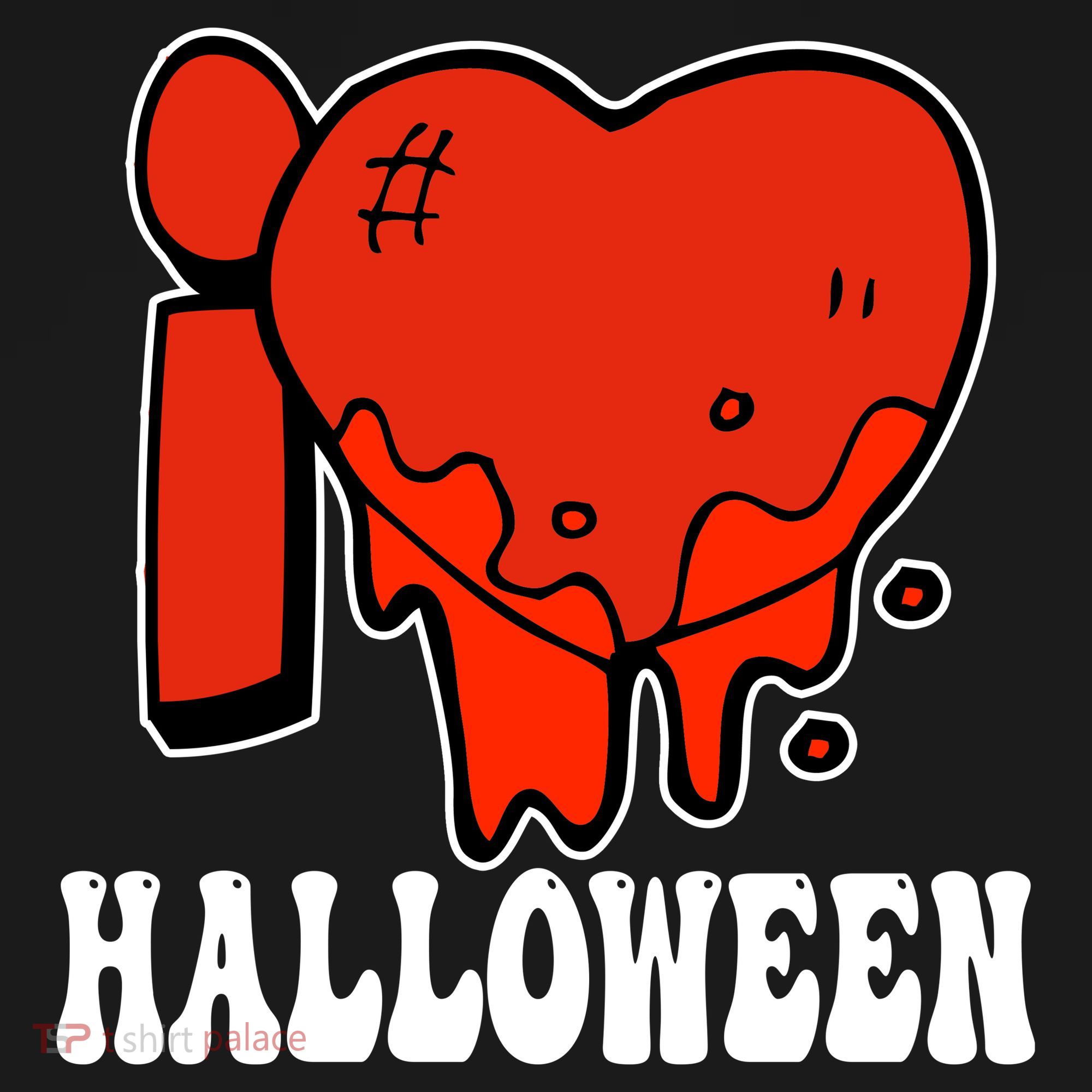 I Love Halloween Creepy Heart Women's Hoodie