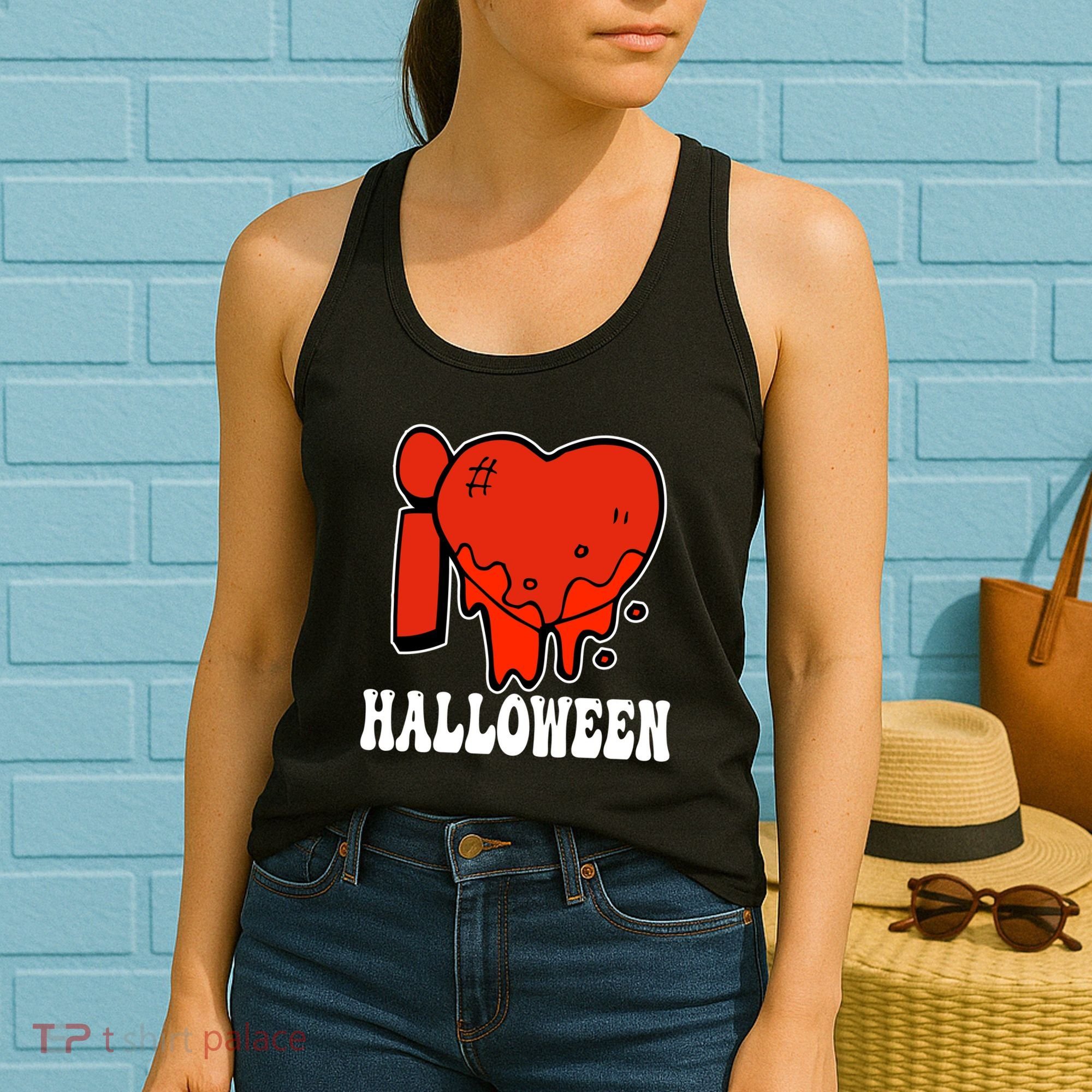 I Love Halloween Creepy Heart Women's Tank Top
