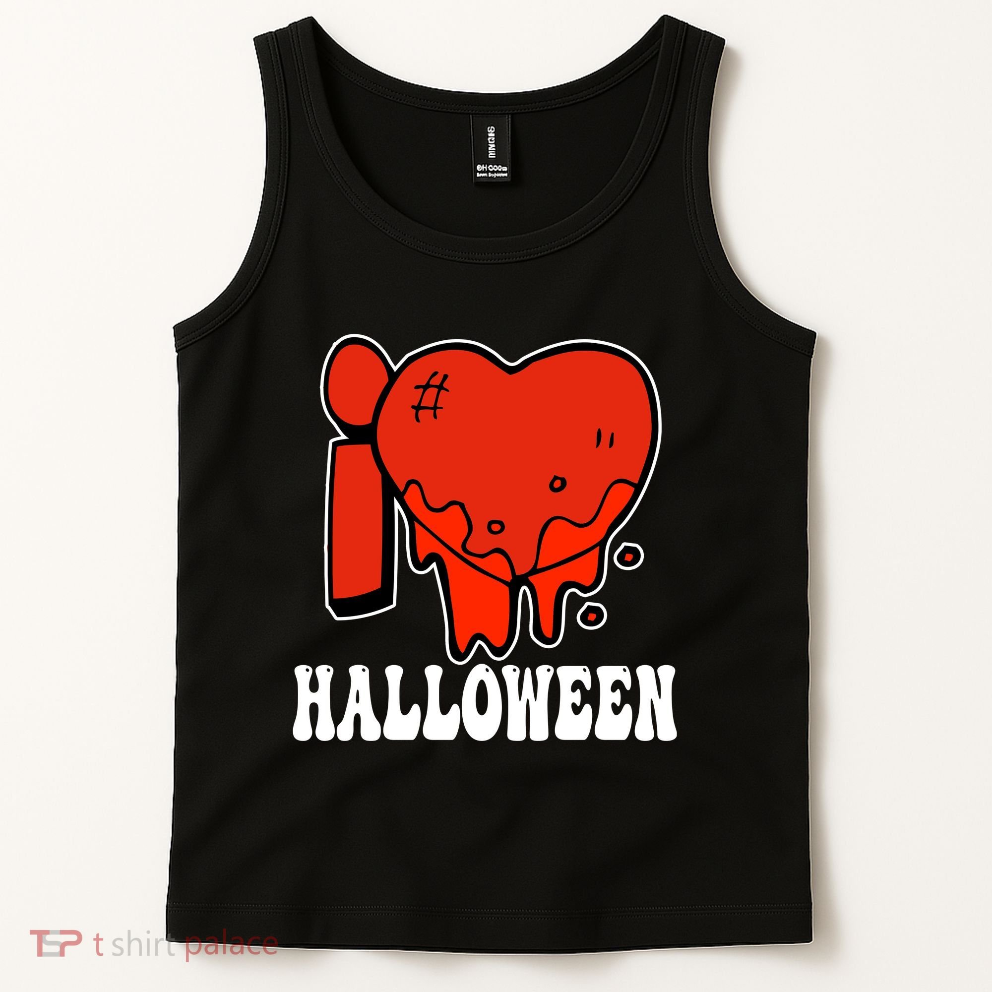 I Love Halloween Creepy Heart Tank Top