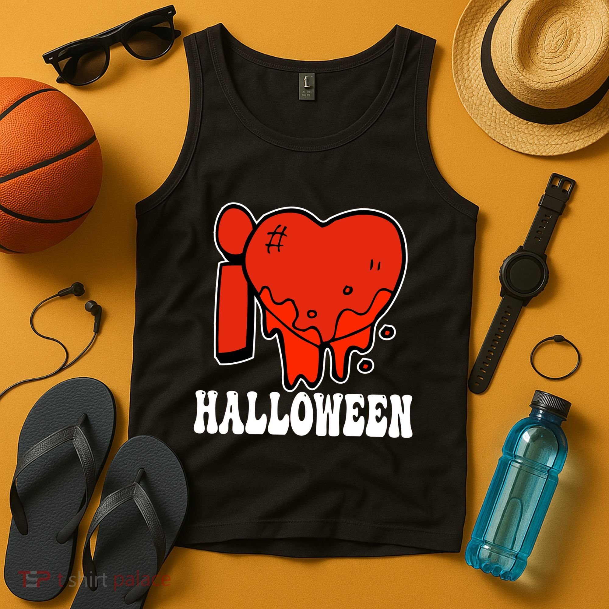 I Love Halloween Creepy Heart Tank Top