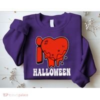 I Love Halloween Creepy Heart Sweatshirt thumb 2