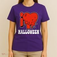 I Love Halloween Creepy Heart T-Shirt thumb 4