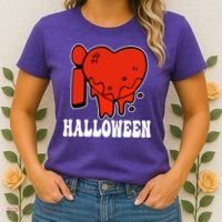I Love Halloween Creepy Heart Women's T-Shirt thumb 2