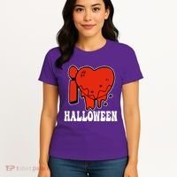 I Love Halloween Creepy Heart Women's T-Shirt thumb 4