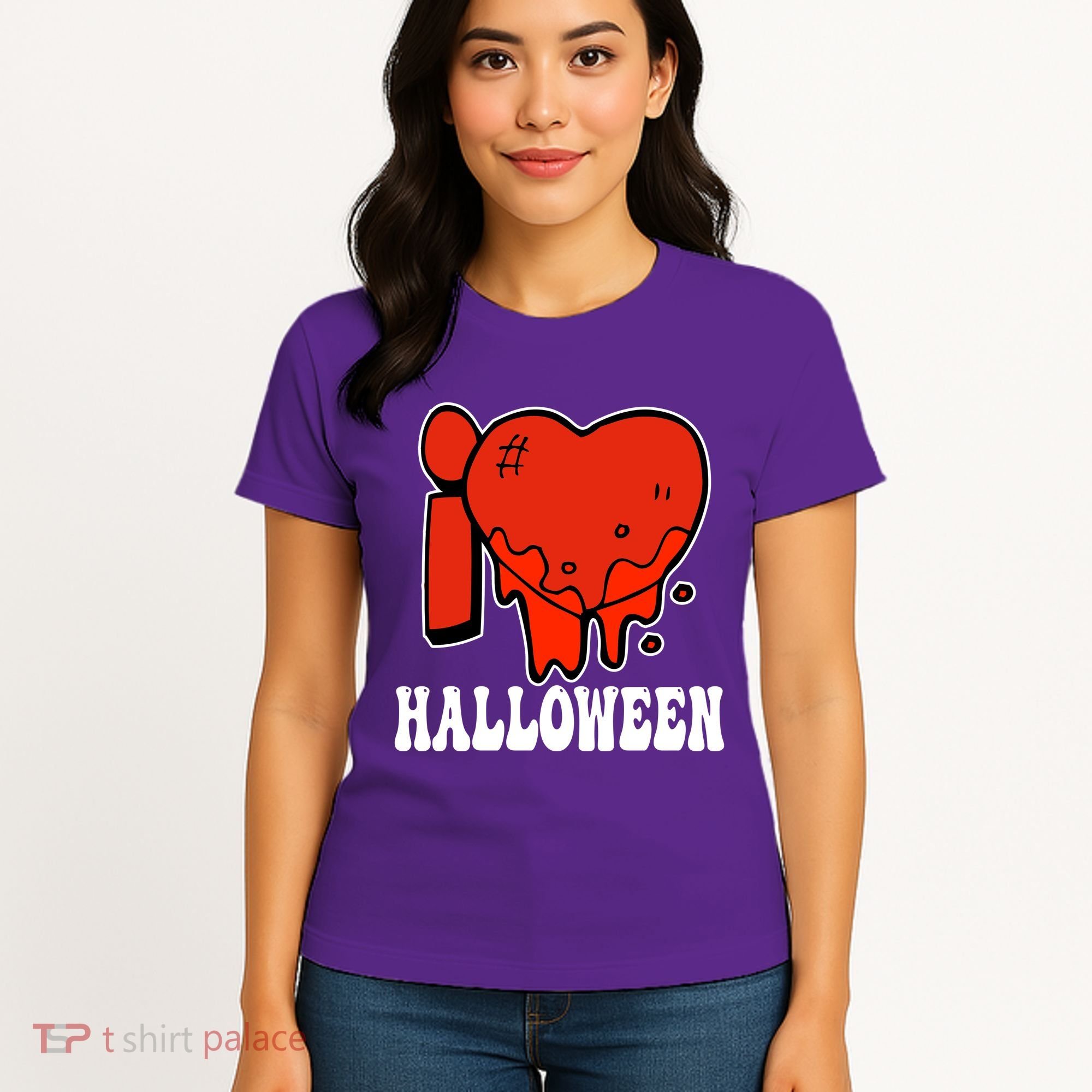 I Love Halloween Creepy Heart Women's T-Shirt