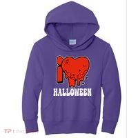 I Love Halloween Creepy Heart Kids Hoodie thumb 0