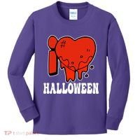 I Love Halloween Creepy Heart Kids Long Sleeve Shirt thumb 0