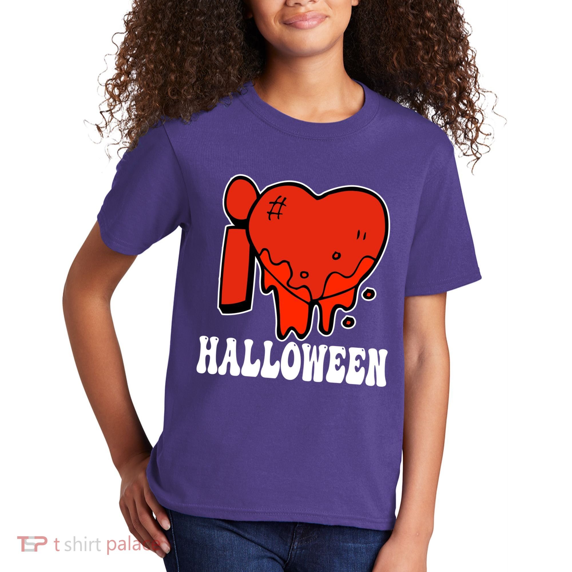 I Love Halloween Creepy Heart Kids T-Shirt