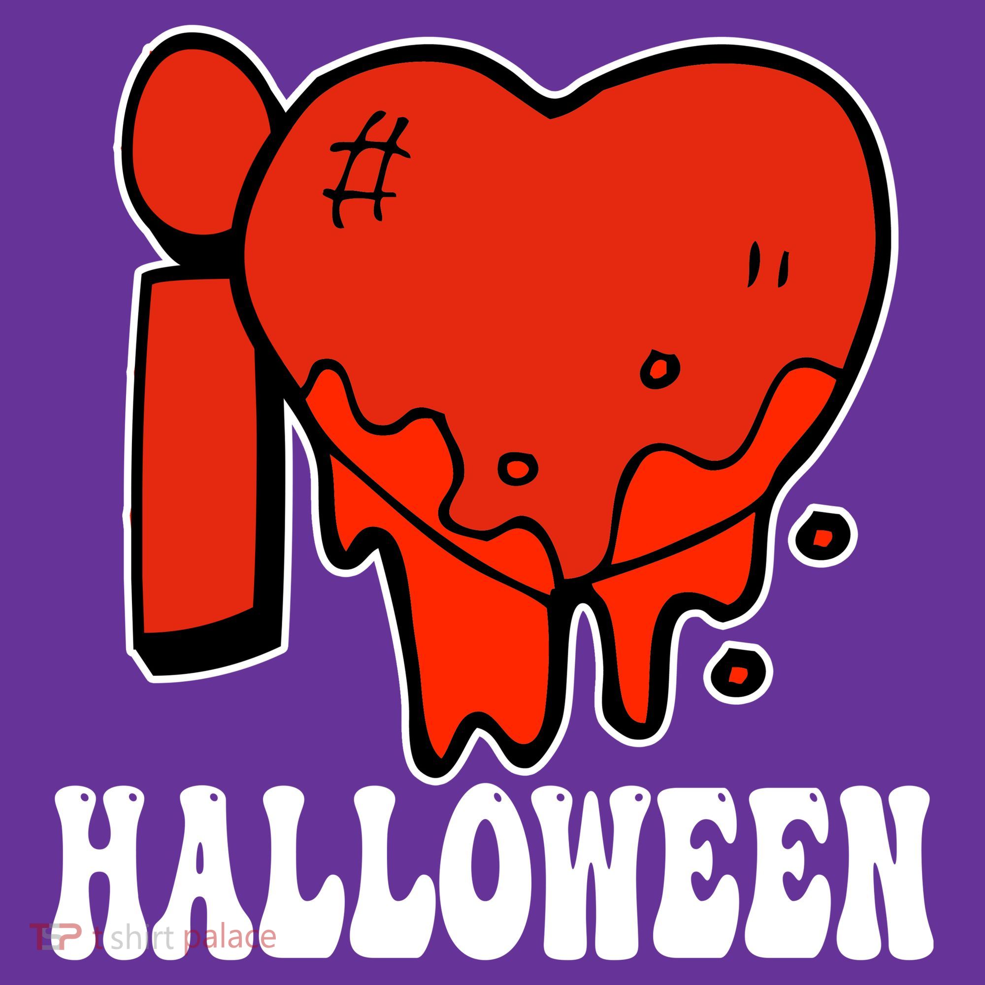 I Love Halloween Creepy Heart Kids T-Shirt