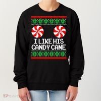 I Like His Candy Cane Christmas Sweater Couples Matching Women's Sweatshirt thumb 0