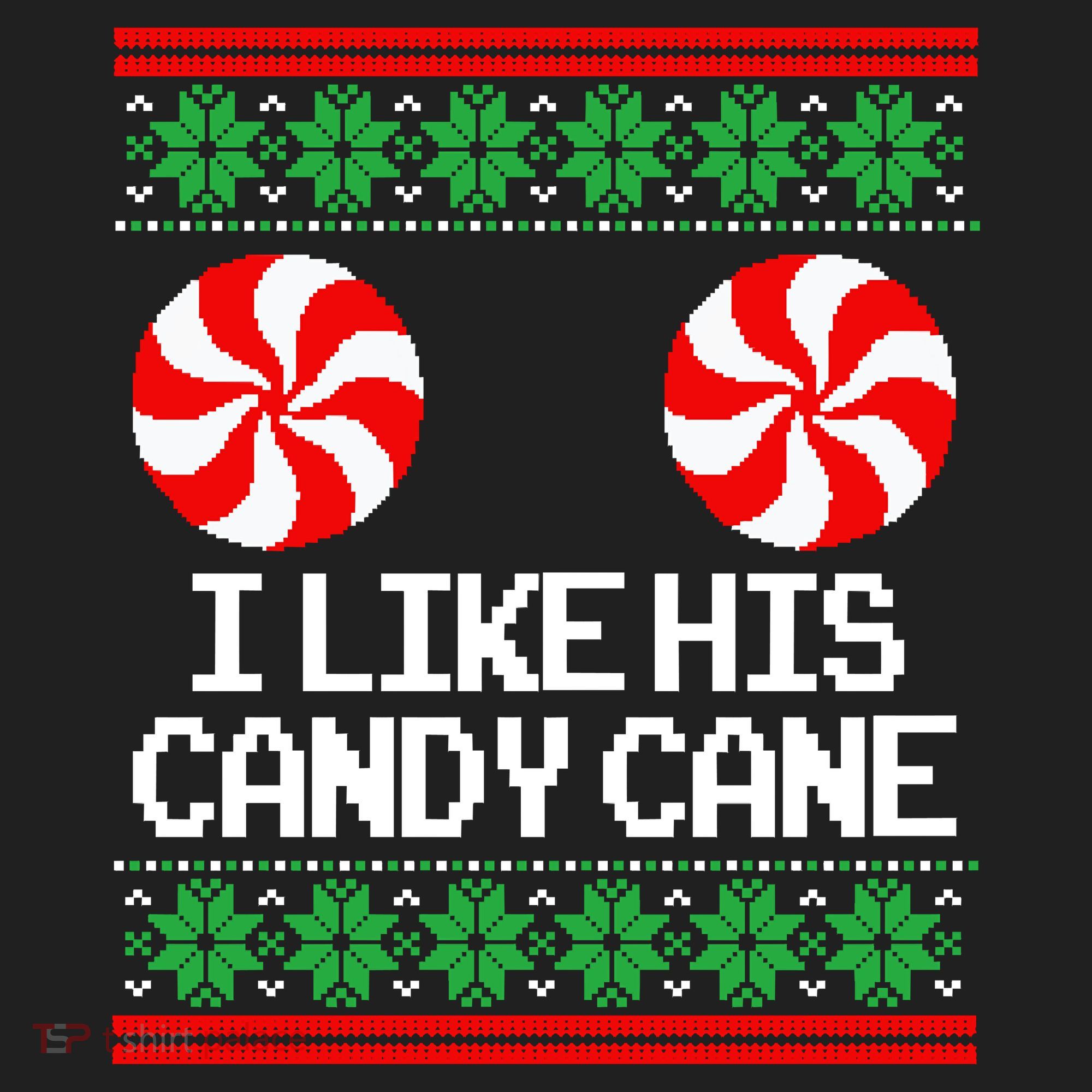 I Like His Candy Cane Christmas Sweater Couples Matching Women's Sweatshirt