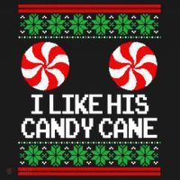 I Like His Candy Cane Christmas Sweater Couples Matching Mousepad thumb 1