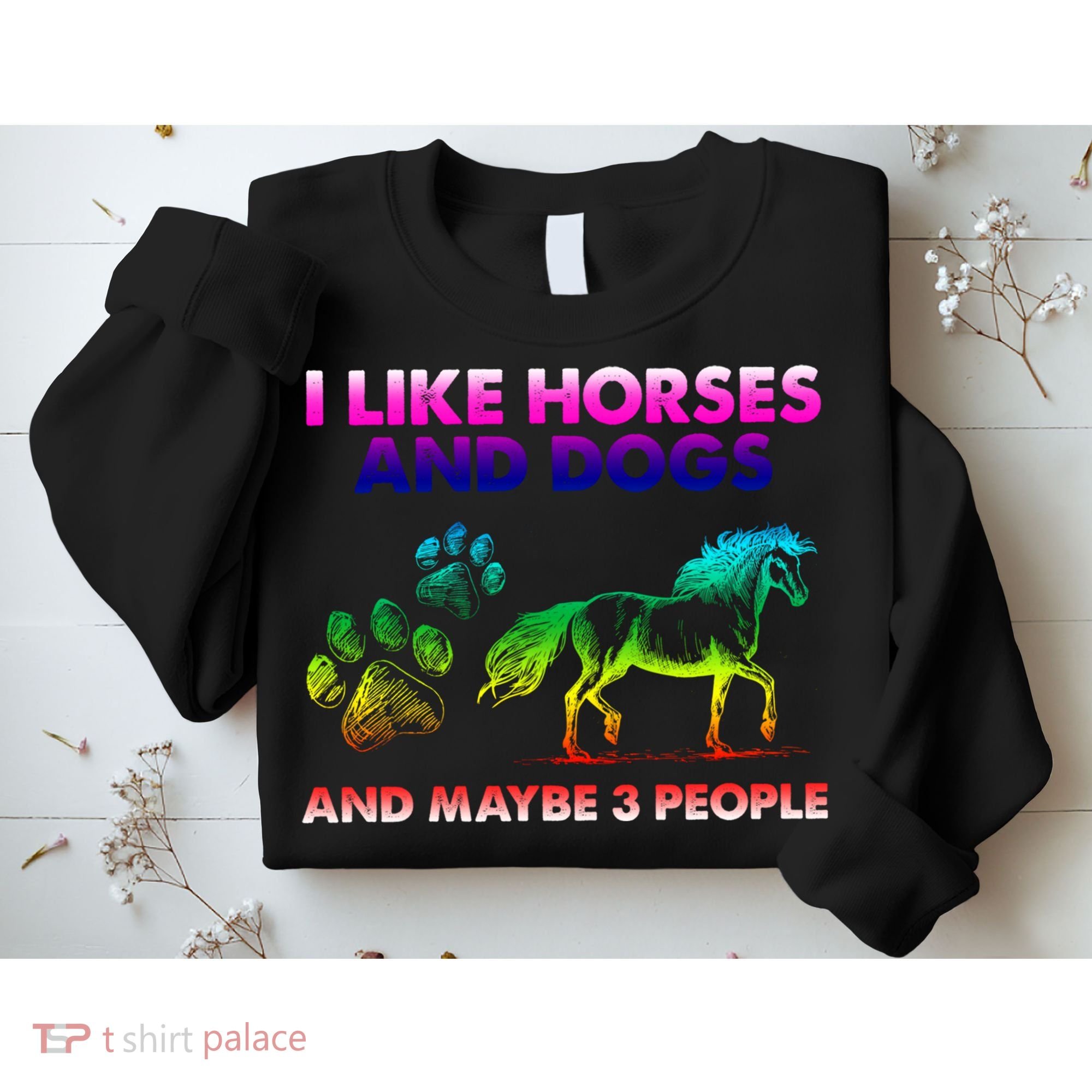 I Like Horse And Dogs And Maybe 3 People Cute Gift Sweatshirt